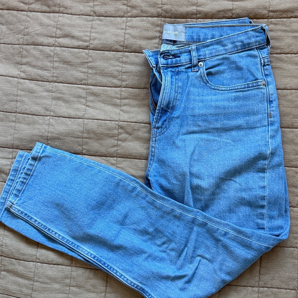 Everlane Jeans Womens 30 Light Wash Ankle Slim High Rise 27” Inseam